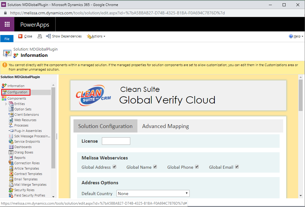 Dynamics GlobalVerify CustomMapping 01 Configuration.png