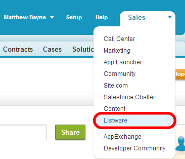 ListwareSalesforce GS 07 - New App - Melissa Wiki