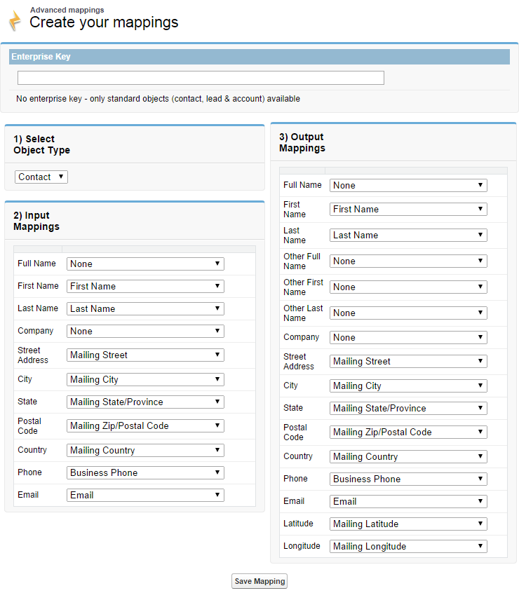 ListwareSalesforce AM 03 - Mappings - Melissa Wiki