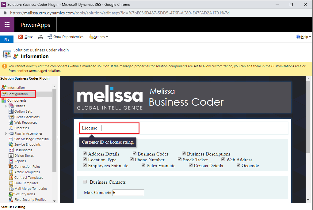 Dynamics BusinessCoder Configuration 03 LicenseKey.png