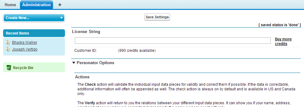 ListwareSalesforce GS 08 - License String - Melissa Wiki