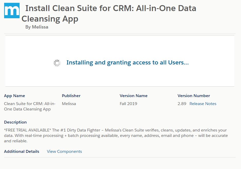 Salesforce Install 07 - Installation Complete - Melissa Wiki